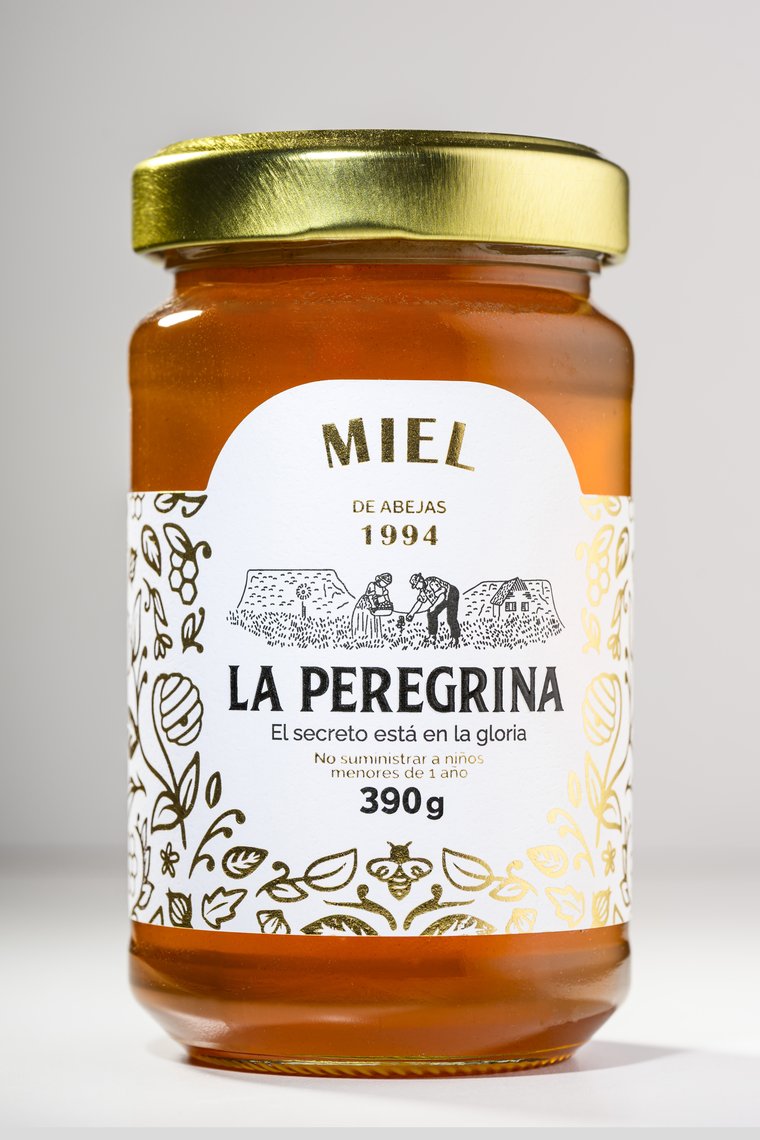 Frasco de miel líquida